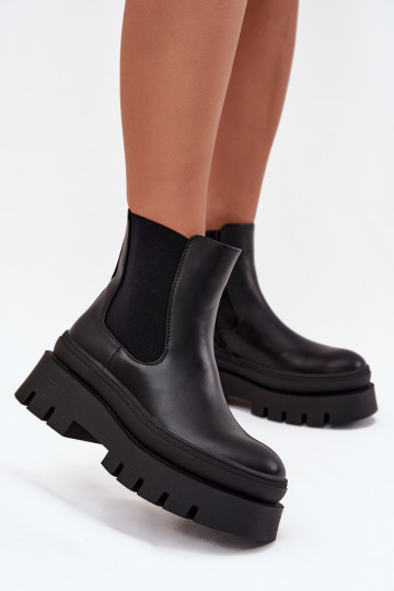 réchauffer bottes élégantes Féminin avec une plateforme couleur noire Ismira 2