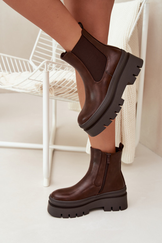 réchauffer bottes élégantes Féminin avec une plateforme CzekoladoÀe Ismira