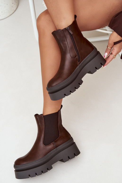 réchauffer bottes élégantes Féminin avec une plateforme CzekoladoÀe Ismira