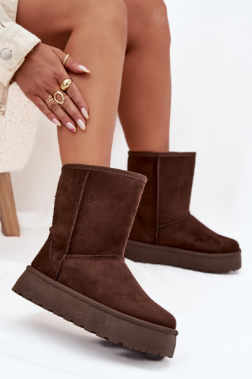 Féminin Bottes de neige avec un manteau de fourrure CzekoladoÀe Abrams