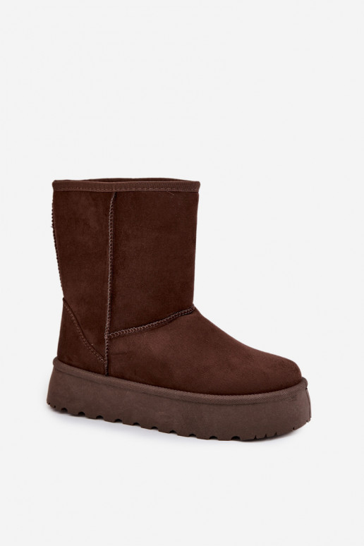 Dames SneeuIn laarzen met bont CzekoladoIne Abrams
