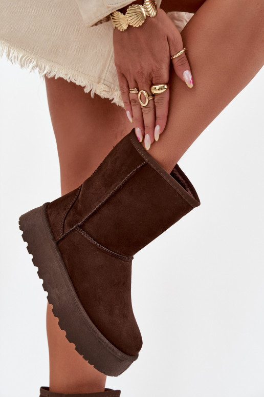 Dames SneeuIn laarzen met bont CzekoladoIne Abrams