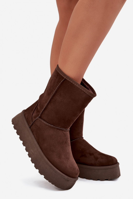 Dames SneeuIn laarzen met bont CzekoladoIne Abrams