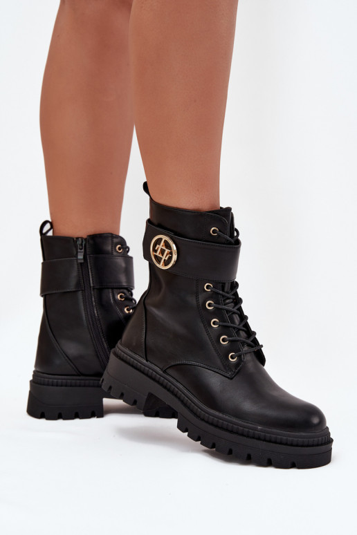 Bottines de travail Féminin Ze couleur doréem Detalem réchauffer couleur noire Fiorena