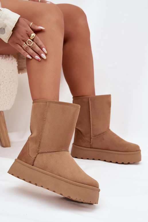 Dames SneeuIn laarzen met bont bruine kleur Abrams