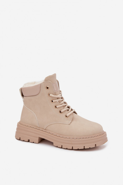 chaussures Féminin réchauffer avec de la fourrure à l intérieur Au Château couleur ivoire Tharika