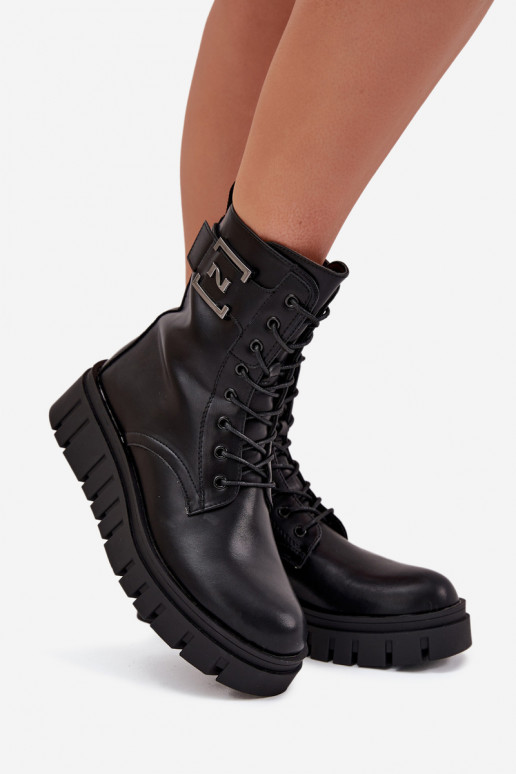 Dameslaarzen met platform Met sierlijk Detalem opInarmen zInart Lyrana