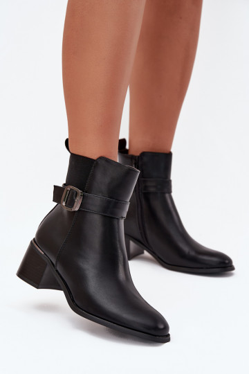 réchauffer Bottes pour femmes avec des talons avec des sangles I avec boucles couleur noire Sylira 2