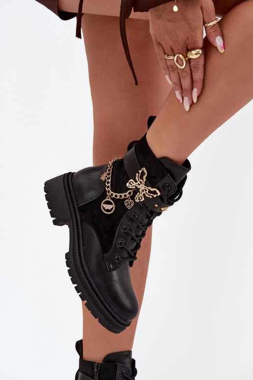 Bottines de travail Féminin réchauffer Ze couleur doréem Avec chaîne I ZaÀieszkami couleur noire Ravine Bottines de travail Féminin réchauffer Ze couleur doréem Avec chaîne I ZaÀieszkami couleur noire Ravine