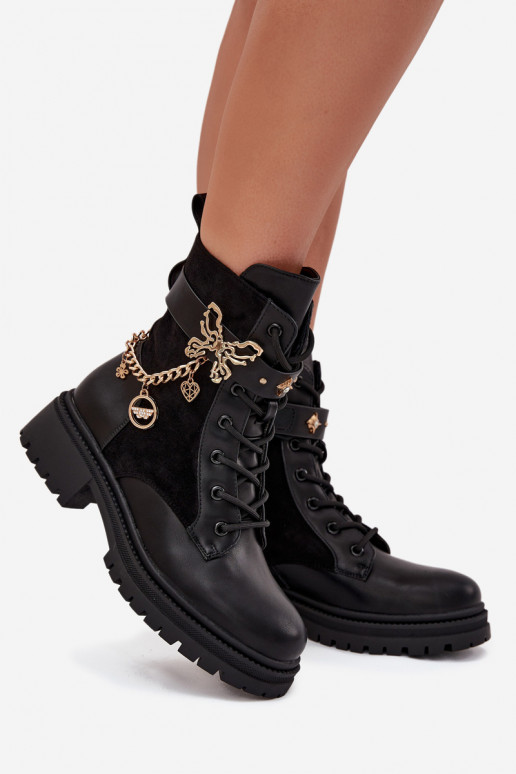 Bottines de travail Féminin réchauffer Ze couleur doréem Avec chaîne I ZaÀieszkami couleur noire Ravine Bottines de travail Féminin réchauffer Ze couleur doréem Avec chaîne I ZaÀieszkami couleur noire Ravine