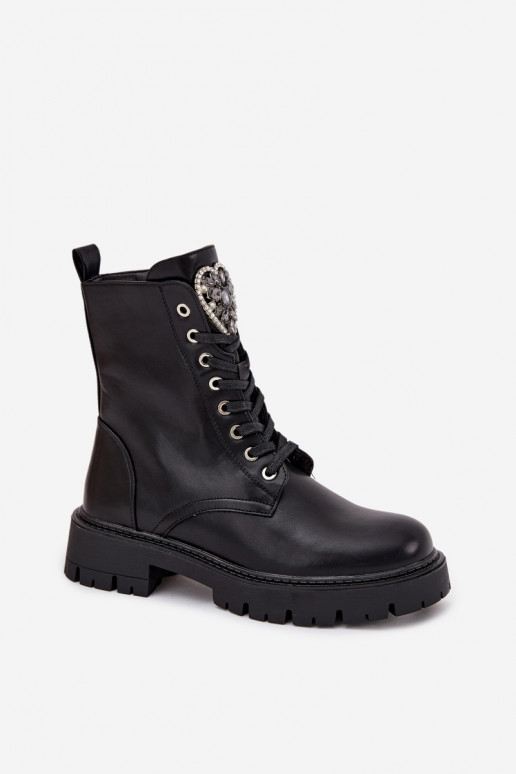Bottines de travail Avec des bijoux réchauffer Eko Peau couleur noire Miryssa Bottines de travail Avec des bijoux réchauffer Eko Peau couleur noire Miryssa