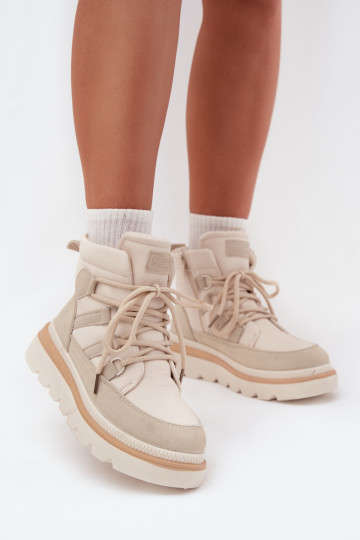 Bottes pour femmes avec une plateforme couleur ivoire Liorae 2