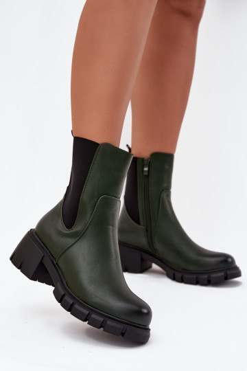 Bottes pour femmes Klocke Eko Peau couleur kaki Kyra