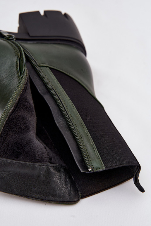 Dameslaarzen Op Klok Eko Leer kaki kleuren Kyra