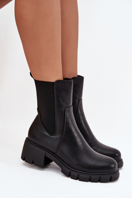 Damenstiefel Klocke Eko Haut schZuarze Farbe Kyra