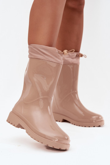 Regenlaarzen Dames met trekkoord beige Kessia
