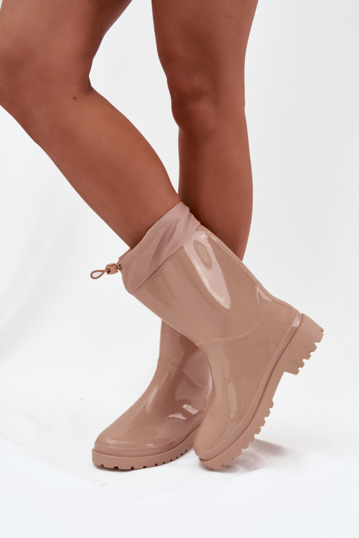 Regenlaarzen Dames met trekkoord beige Kessia