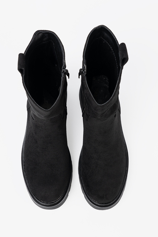 Élégant chaussures à la cheville z grubą, czarną podeszÀą