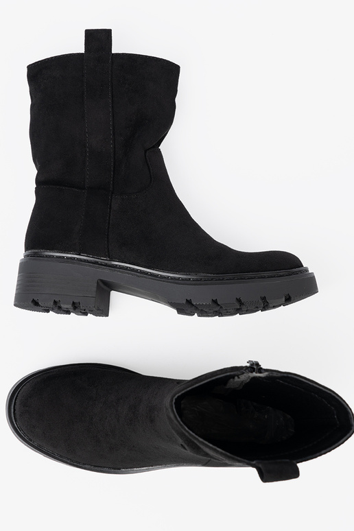 Stilvoll Schuhe am Knöchel z grubą, czarną podeszZuą