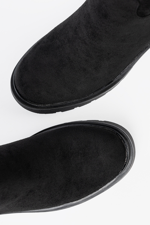 Élégant chaussures à la cheville z grubą, czarną podeszÀą