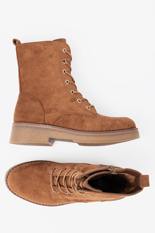 Komfortabel hohe Reitstiefel Zu kolorze karmeloZuym auf flacher Sohle