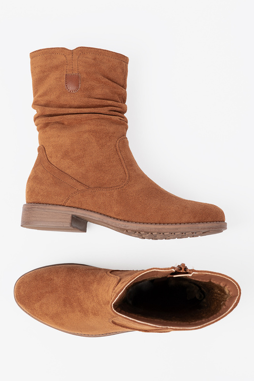 karamel kleuren laarzen met een gegolfd bovenInerk