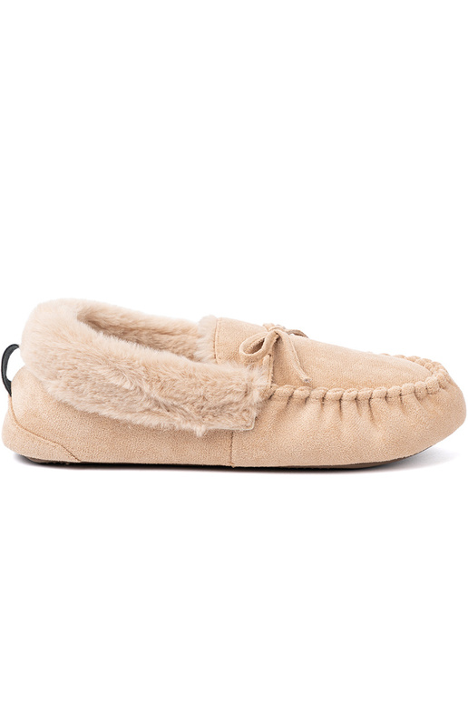 chaud beige kapcie typu mocassins avec un arc