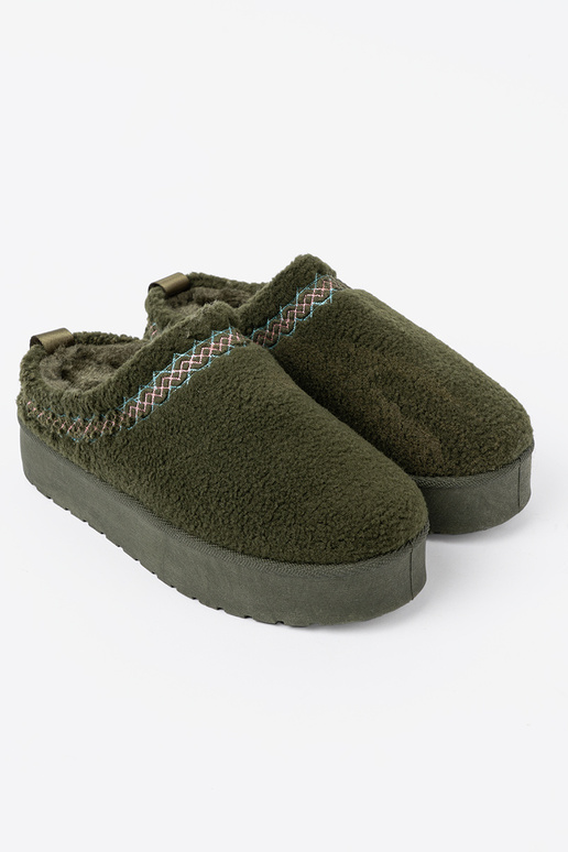 couleur kaki, miękkie chaussures a'la Bottes de neige bez pięty