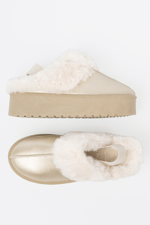 goldene Farbe Schuhe a'la Schneestiefel z Zueiße Farbem Es mussntel