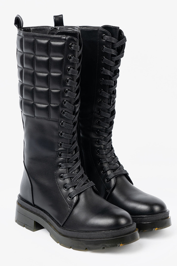 Modèle classique couleur noire bottes longues z lacetsm i suÀakiem