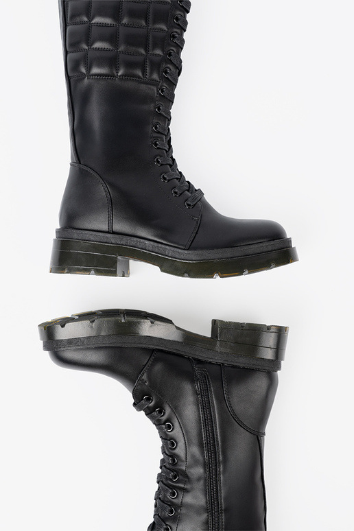 Modèle classique couleur noire bottes longues z lacetsm i suÀakiem