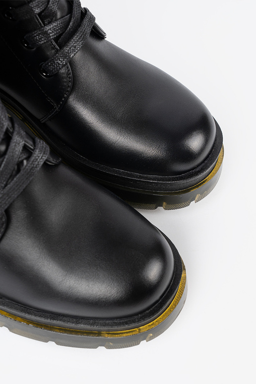 Klassisches Stilvollll schZuarze Farbe lange Stiefel z Schnürsenkelm i suZuakiem