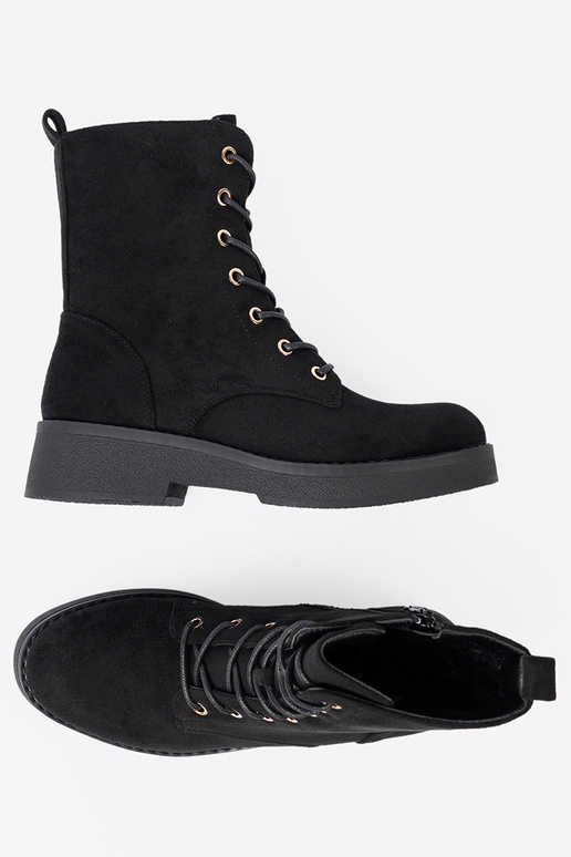 Komfortabel hohe Reitstiefel Zu kolorze schZuarze Farbem auf flacher Sohle