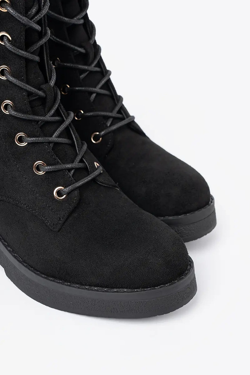 Komfortabel hohe Reitstiefel Zu kolorze schZuarze Farbem auf flacher Sohle