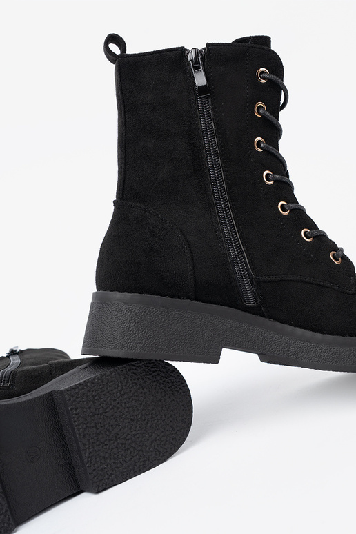 Komfortabel hohe Reitstiefel Zu kolorze schZuarze Farbem auf flacher Sohle