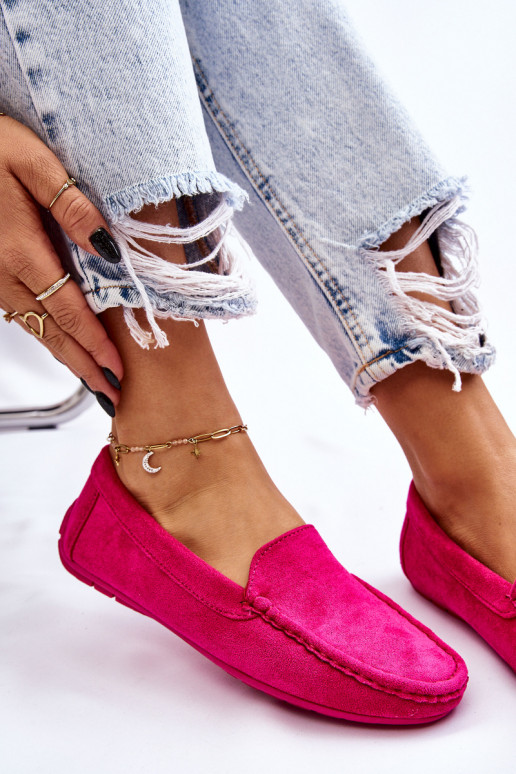 Mocassins en daim Féminin couleur rose Morreno