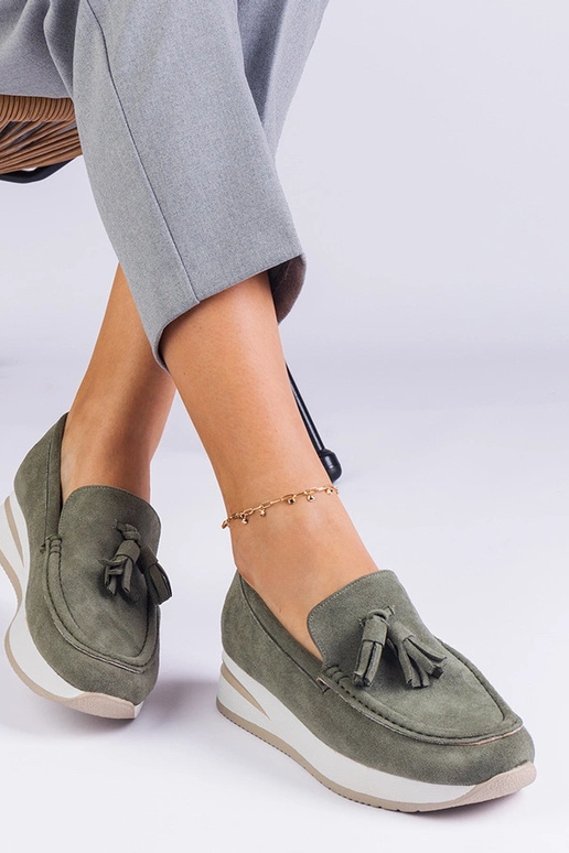 Groene dames platform schoenen met...