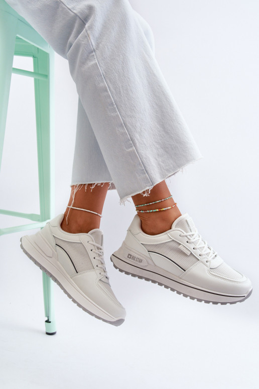 Chaussures modèle baskets Féminin Big Star NN274A089 couleur blanche