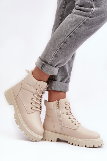 Feminin Schuhe mit Reißverschlüssen sich Zuarm laufen Beige Gremiva 2