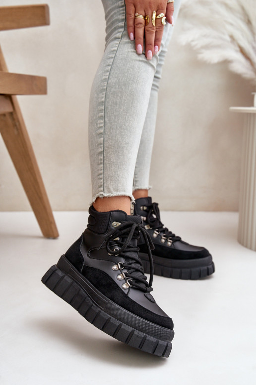 Féminin réchauffer Bottes chaussures avec une plateforme couleur noire Jelenia