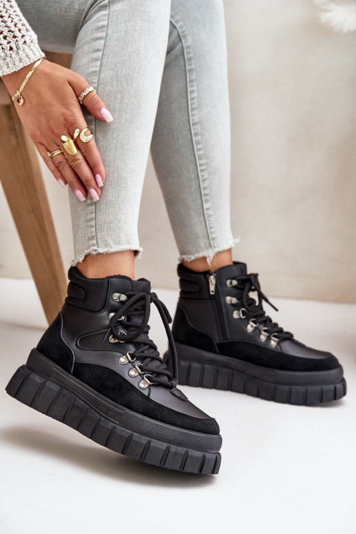 Féminin réchauffer Bottes chaussures avec une plateforme couleur noire Jelenia