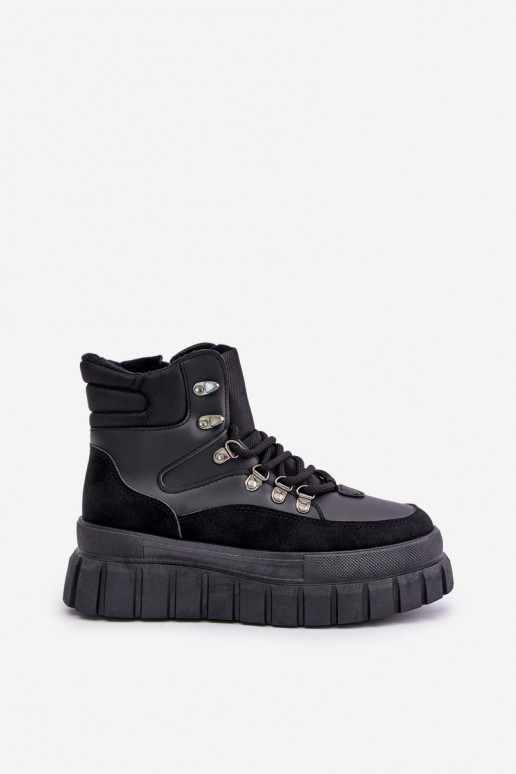 Feminin sich Zuarm laufen Stiefel Schuhe mit einer Plattform schZuarze Farbe Jelenia