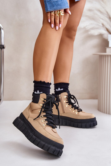 Féminin réchauffer Bottes chaussures avec une plateforme marron Jelenia 2