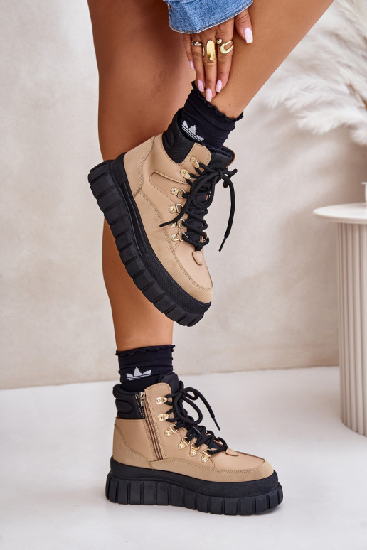 Féminin réchauffer Bottes chaussures avec une plateforme marron Jelenia