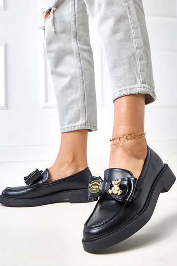 Zwarte mocassins met strik... 2