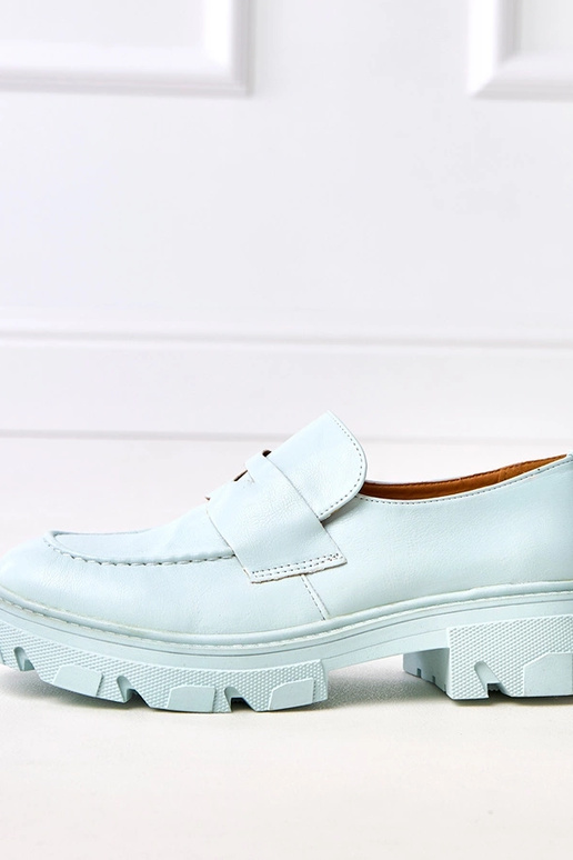 Mocassins bleus pour femmes en simili...