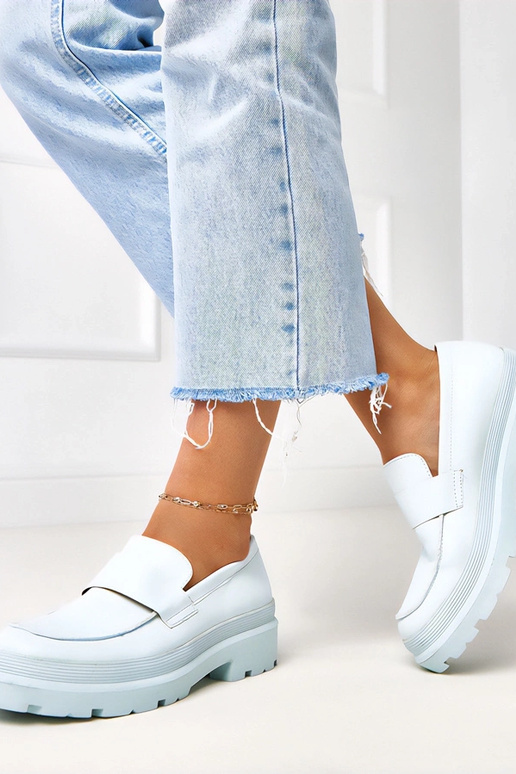 Mocassins bleus en simili cuir Seraphin