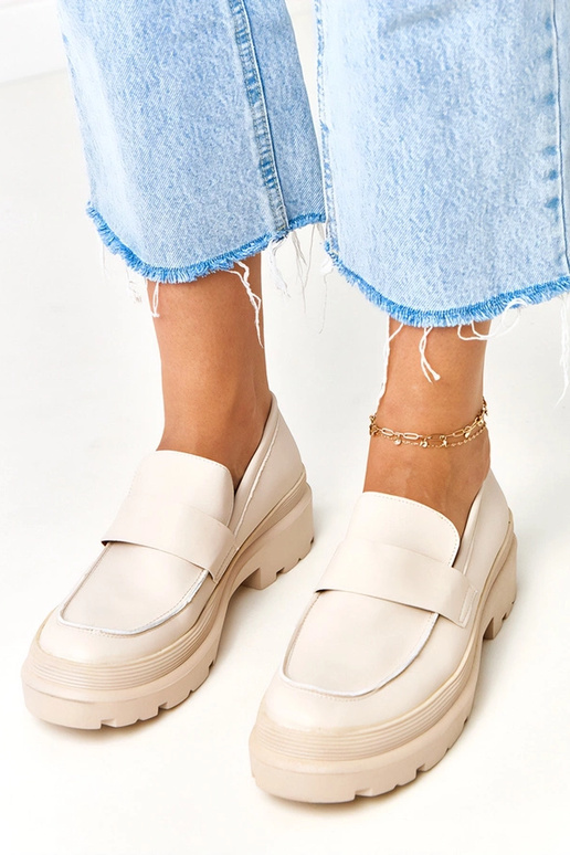 Beige moccasins van kunstleer Seraphin