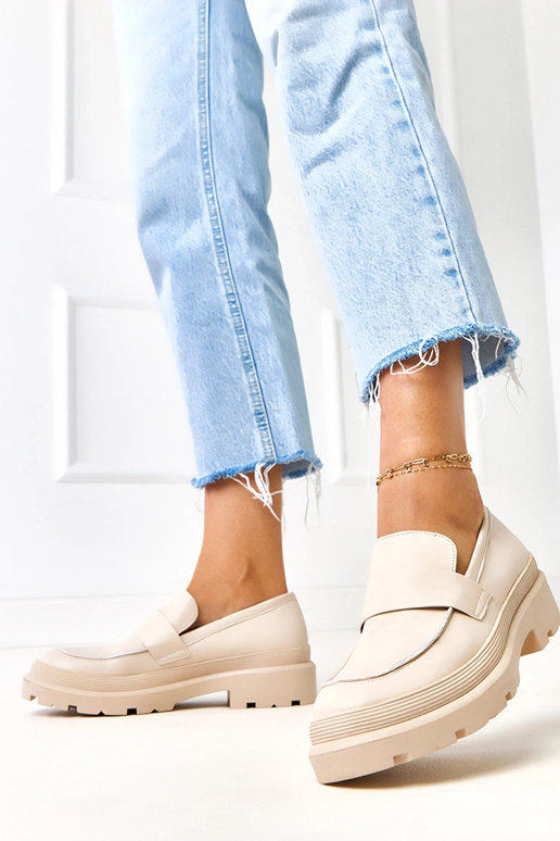 Beige moccasins van kunstleer Seraphin