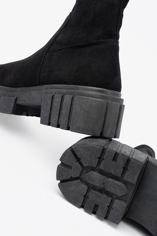 Damen schwarze Wildlederschuhe